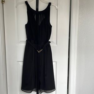 White House black market black with gold accents dress